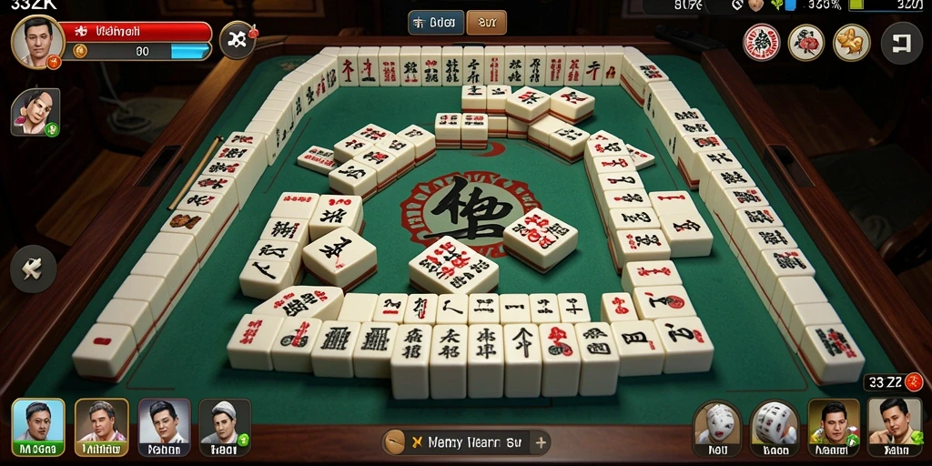 Screenshot gameplay <strong>33ZK</strong> dengan tampilan papan Mahjong.