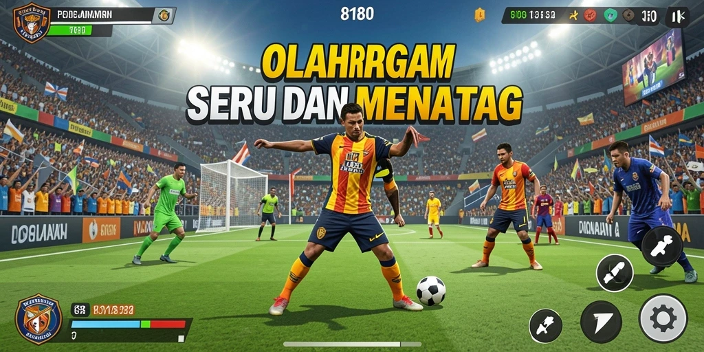 Tampilan gameplay seru dari 8180 yang menampilkan pertandingan olahraga.