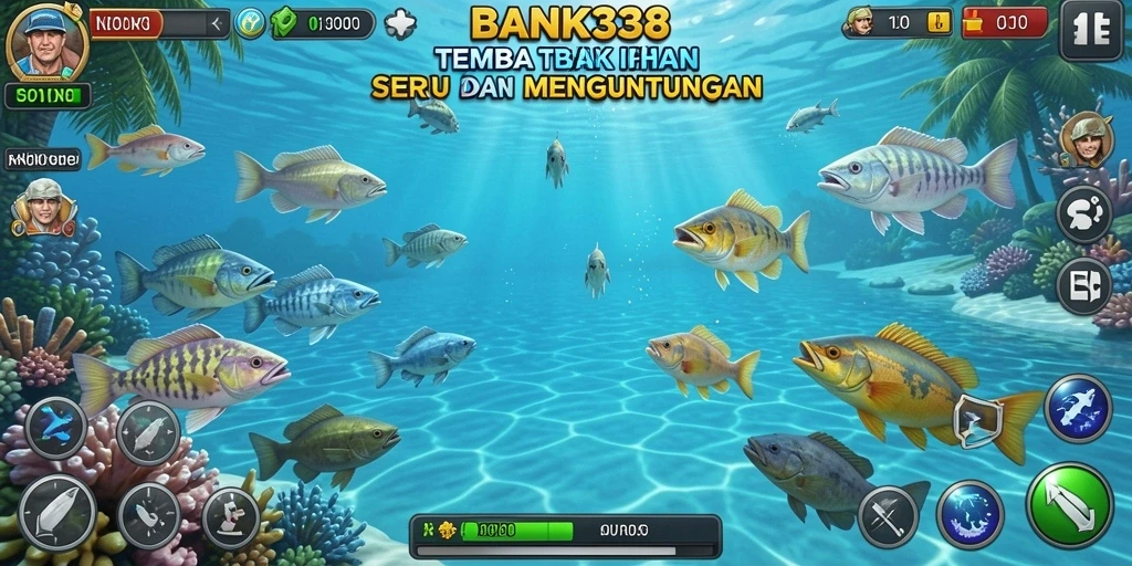 Tampilan gameplay menarik dari BANK338 saat menembak ikan.