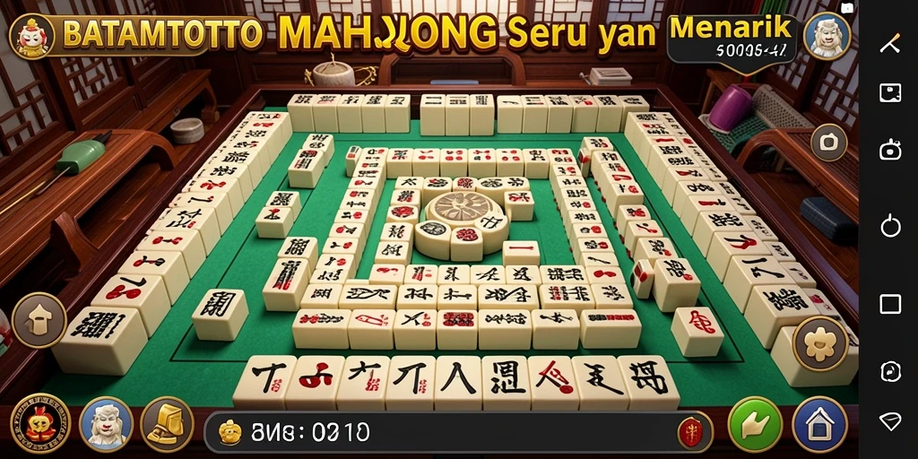 Tampilan menarik dari gameplay Mahjong di BATAMTOTO.