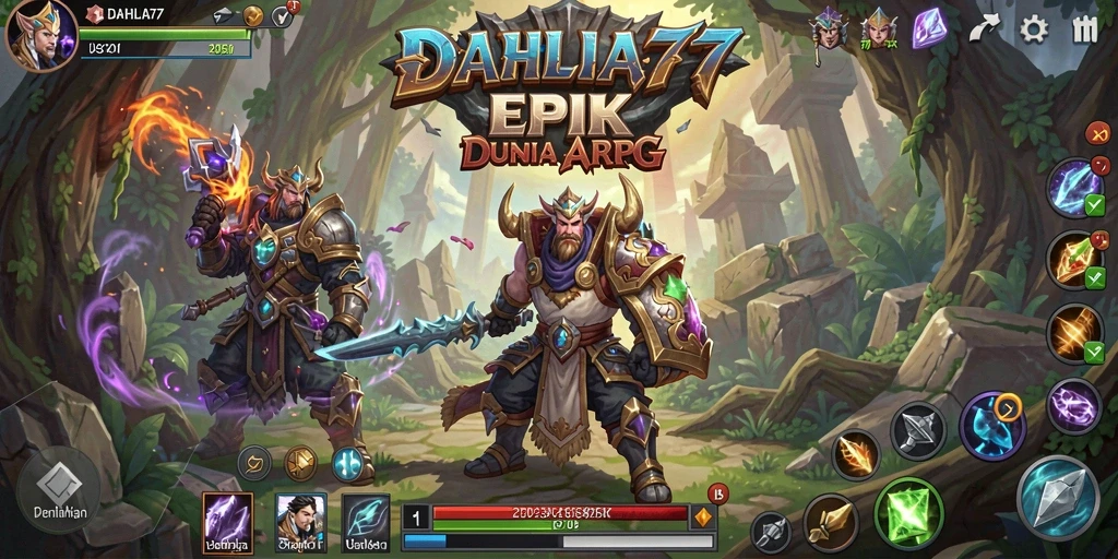 Tangkapan layar gameplay <strong>DAHLIA77</strong> menampilkan pertempuran epik yang intens.