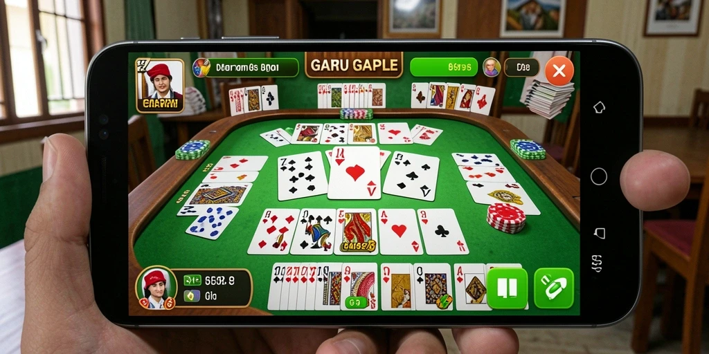 Tampilan gameplay seru di FO8 saat bermain Gaple.