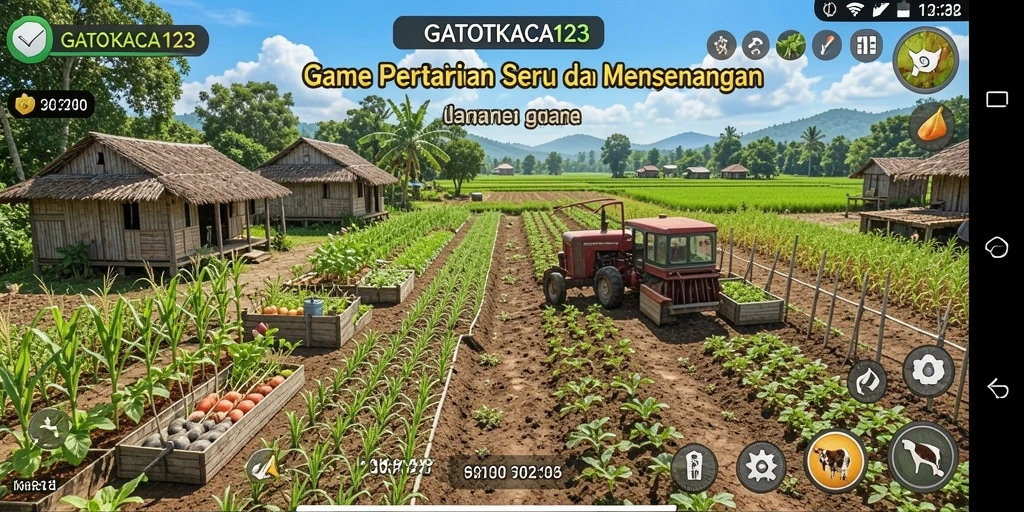 Screenshot GATOTKACA123 menampilkan gameplay bertani yang seru dan menyenangkan.