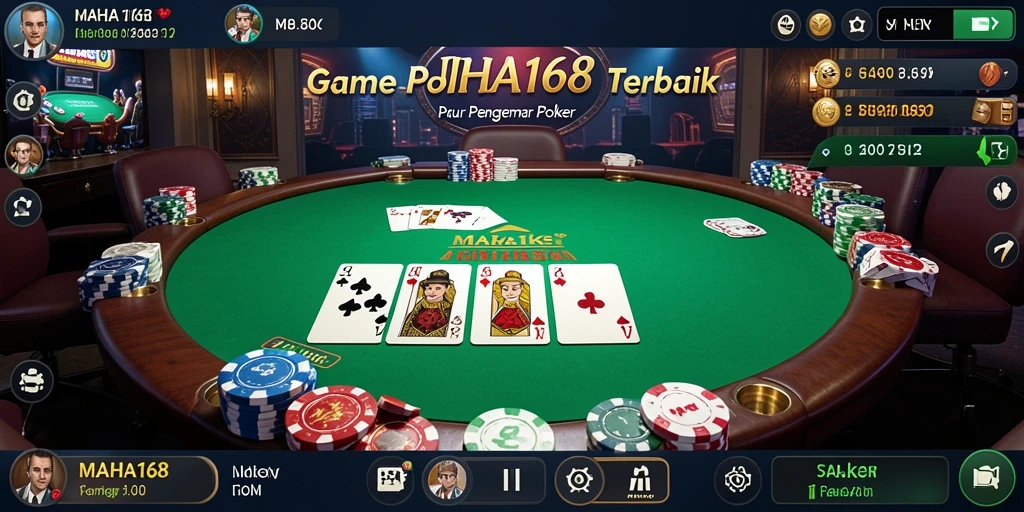 Tampilan menarik dari gameplay poker dalam MAHA168.