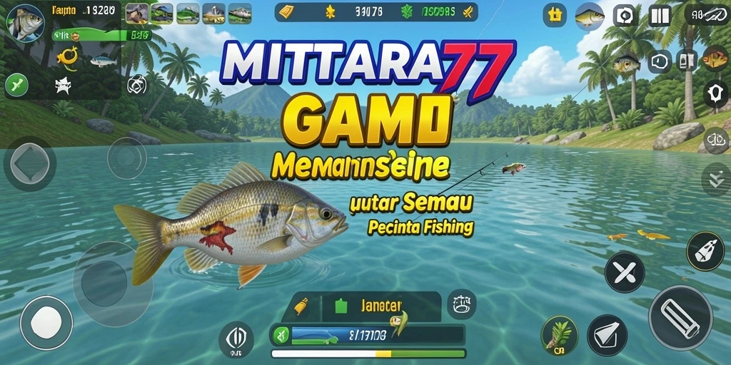 Tampilan gameplay seru dari MITRA77 dengan aksi memancing yang mendebarkan.