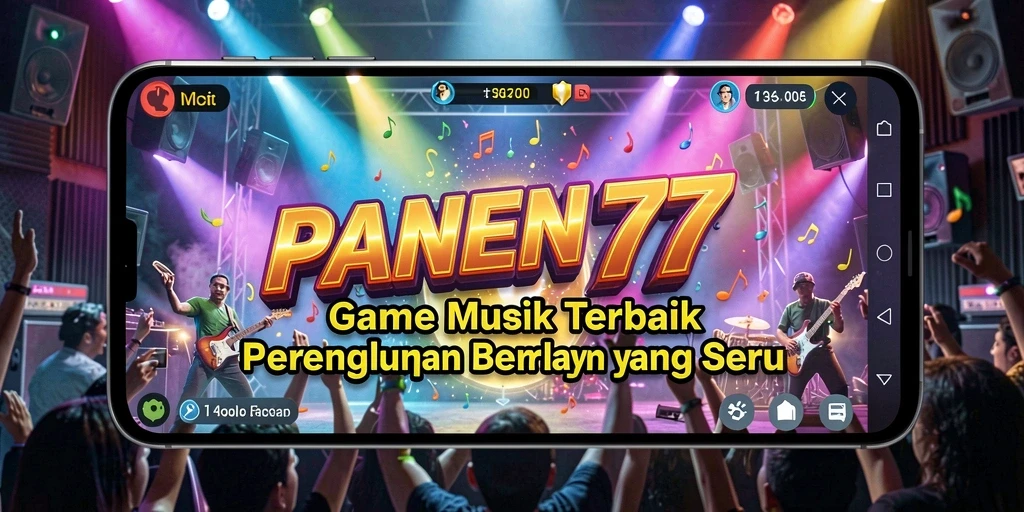 Screenshot tampilan gameplay menarik dari PANEN77 dengan banyak pilihan lagu.