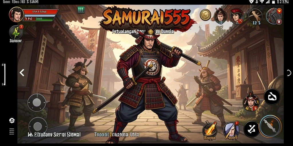 Tampilan gameplay seru dalam <strong>SAMURAI555</strong> dengan aksi samurai yang mendebarkan.