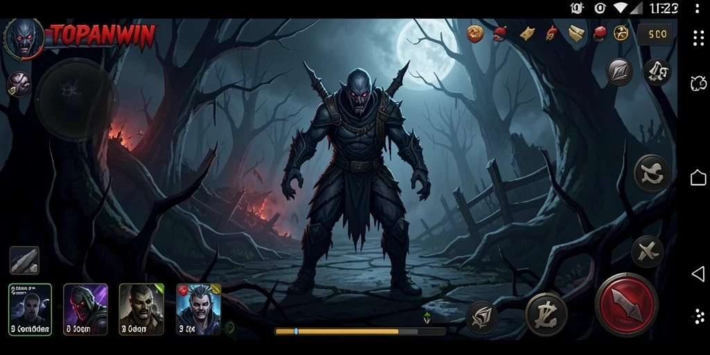 Screenshot gameplay TOPANWIN yang menampilkan suasana mencekam dan menakutkan.
