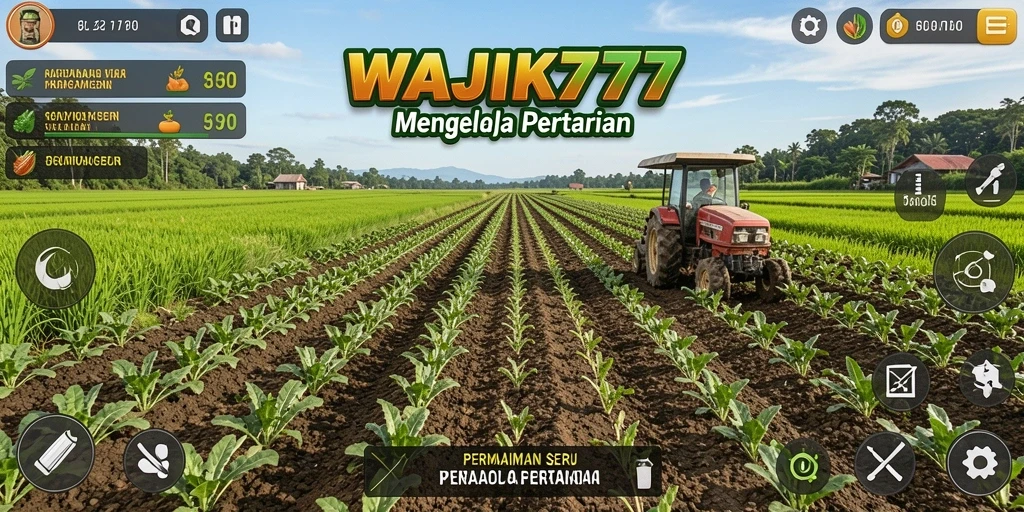 Tampilan permainan seru di WAJIK777 tentang pertanian dan berkebun.