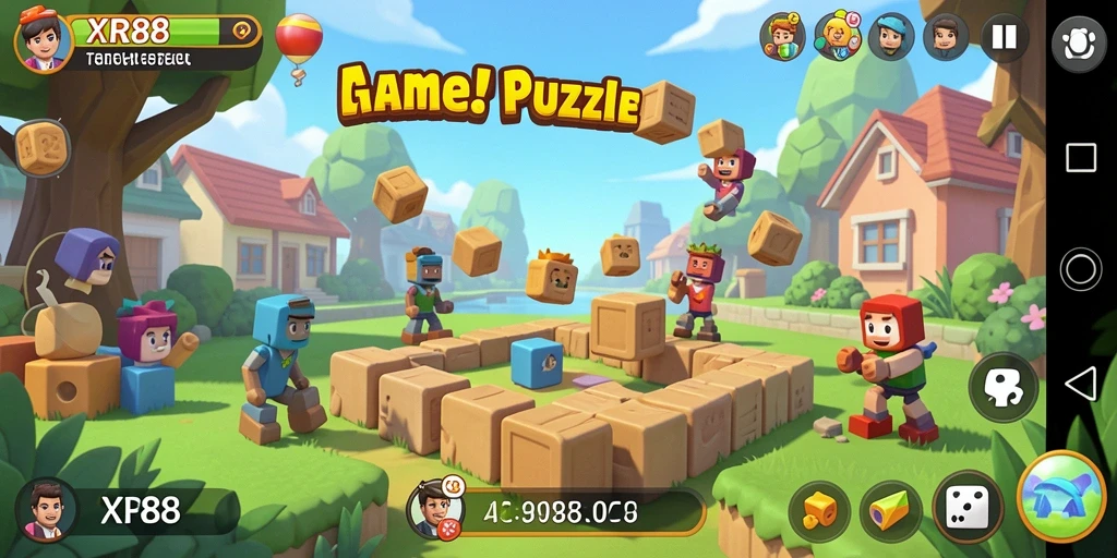Screenshot gameplay XR88 yang menunjukkan serunya menyelesaikan puzzle.